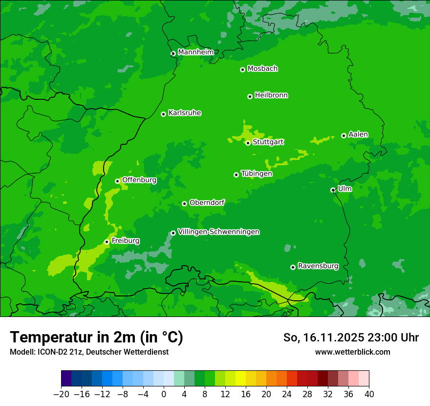 Modellkarten Temperatur