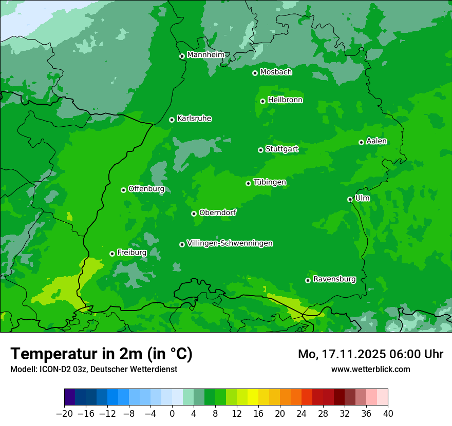 Modellkarten Temperatur