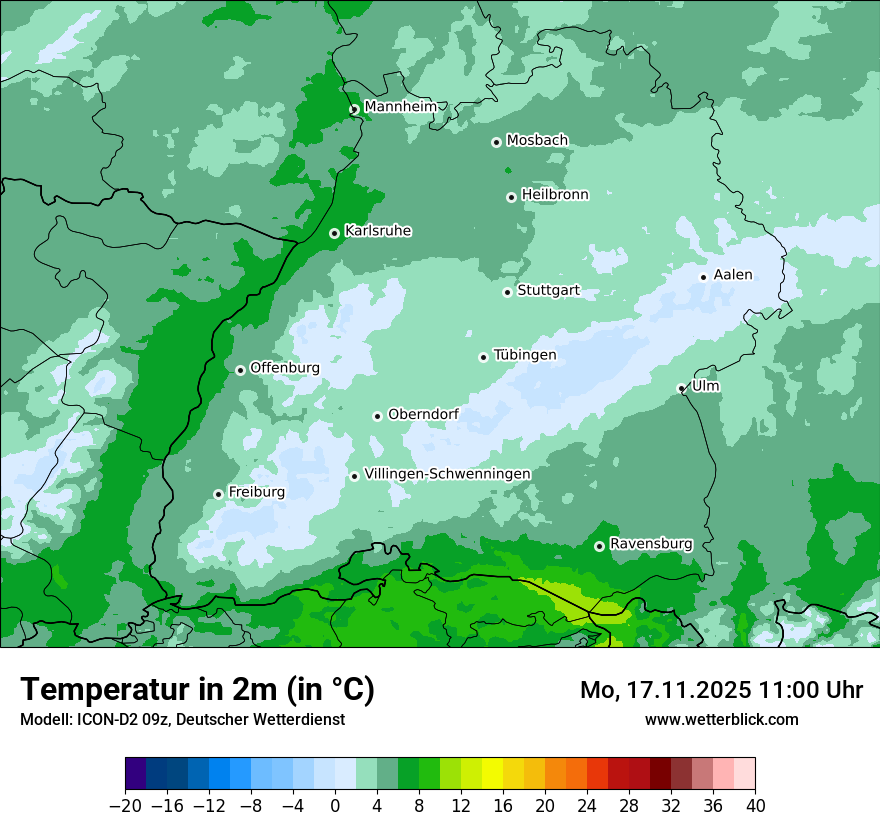 Modellkarten Temperatur