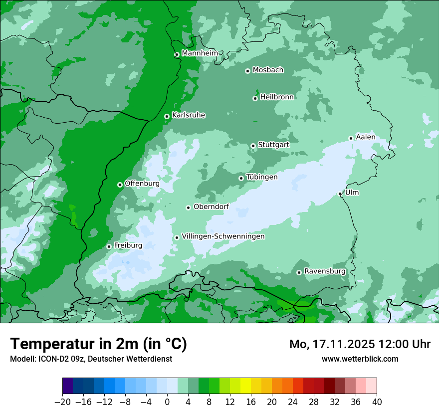 Modellkarten Temperatur