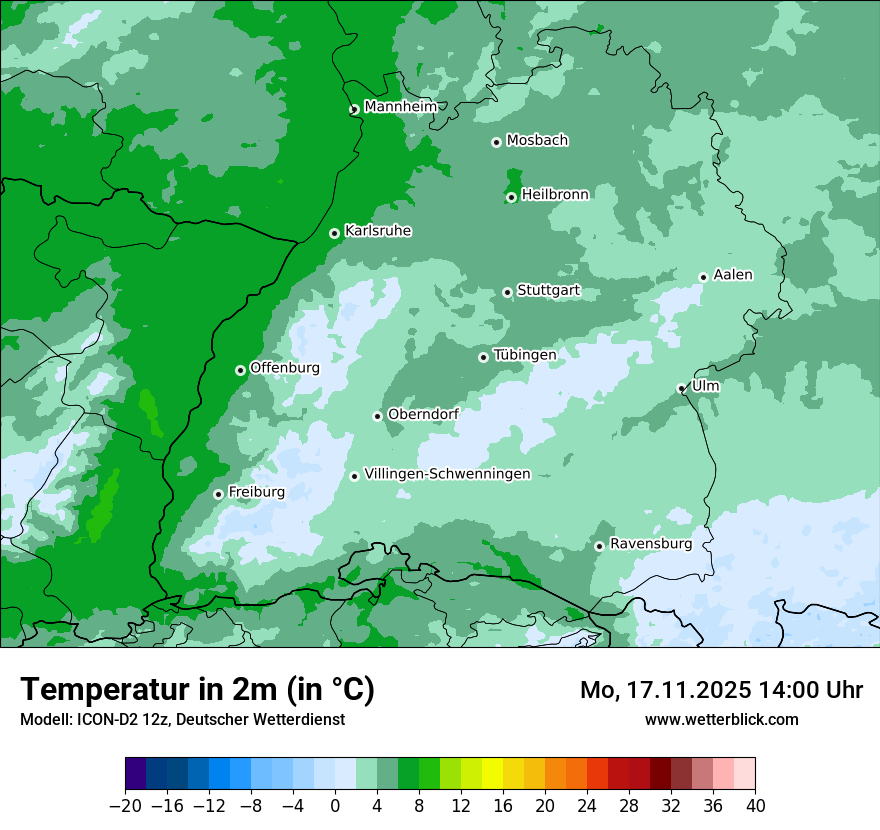Modellkarten Temperatur