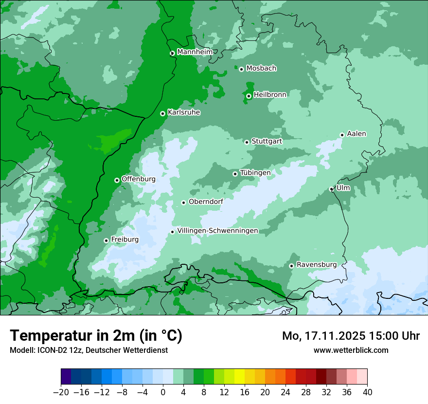 Modellkarten Temperatur