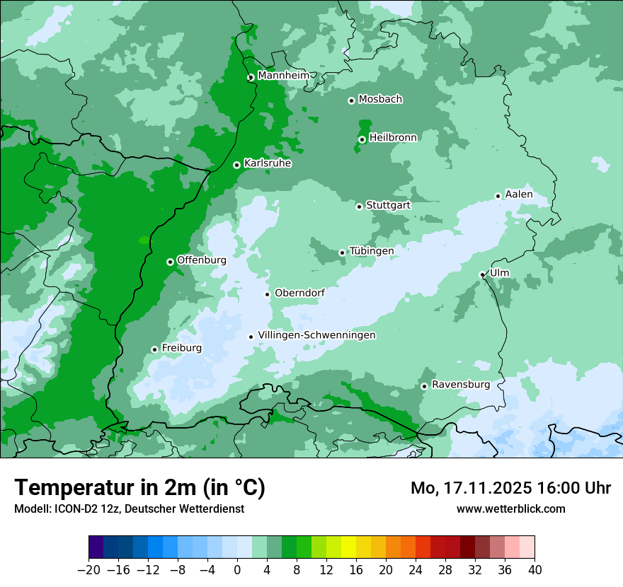 Modellkarten Temperatur