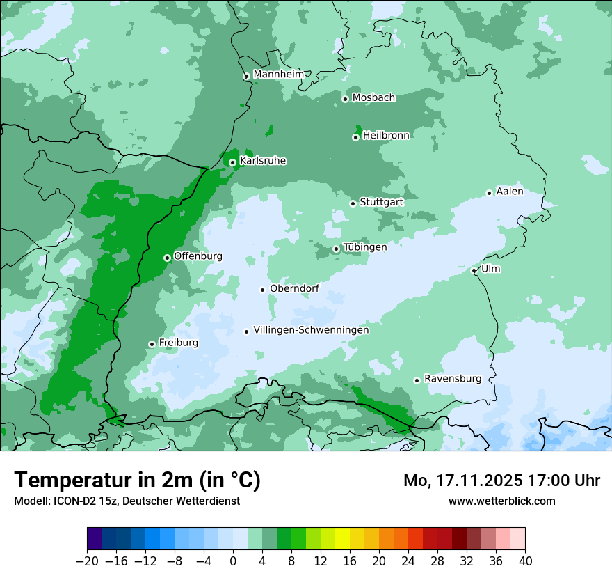 Modellkarten Temperatur