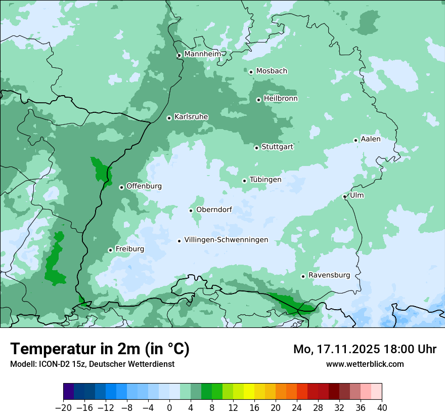 Modellkarten Temperatur
