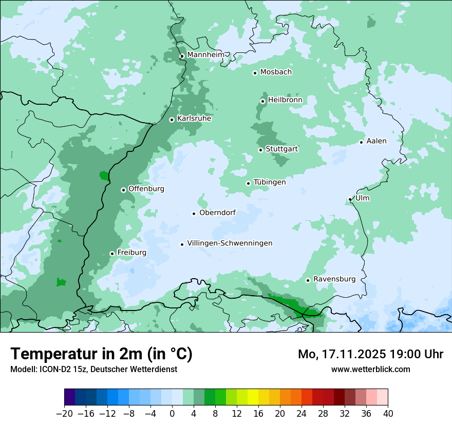 Modellkarten Temperatur