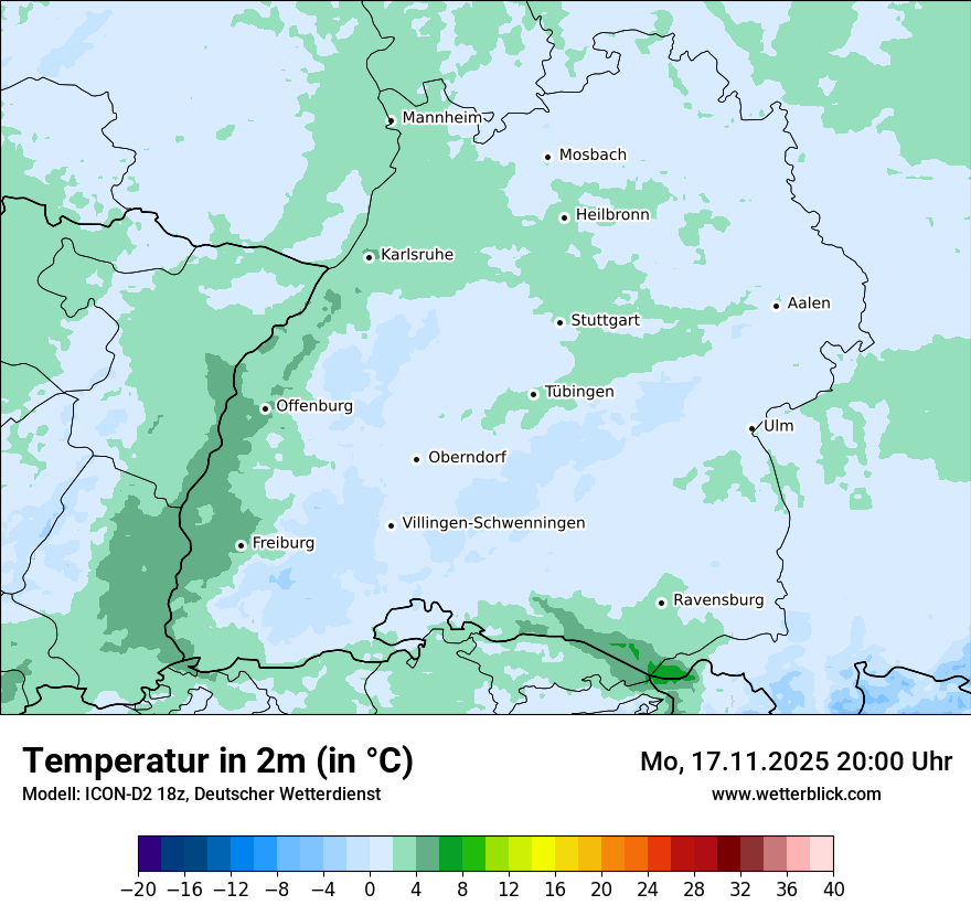 Modellkarten Temperatur