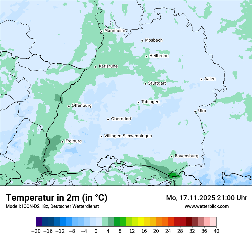 Modellkarten Temperatur