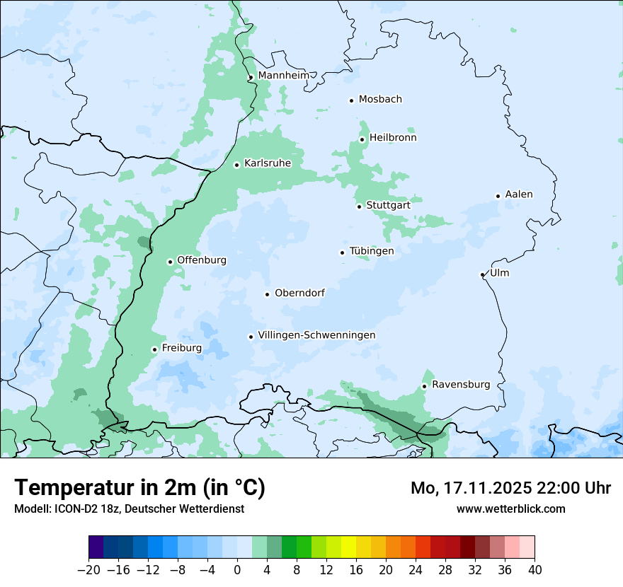 Modellkarten Temperatur