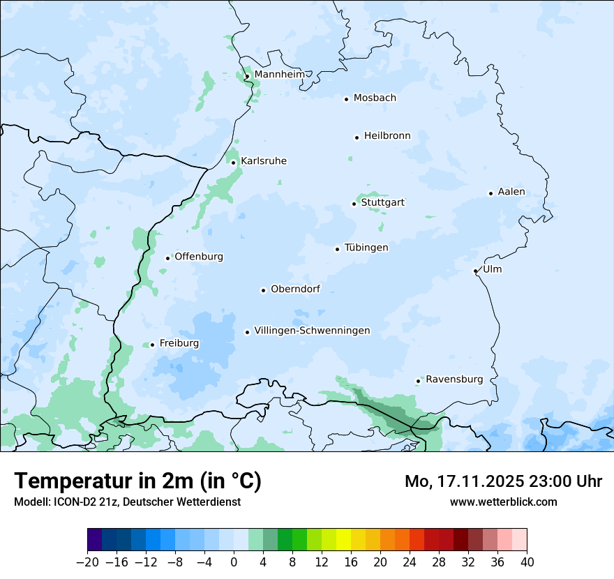 Modellkarten Temperatur
