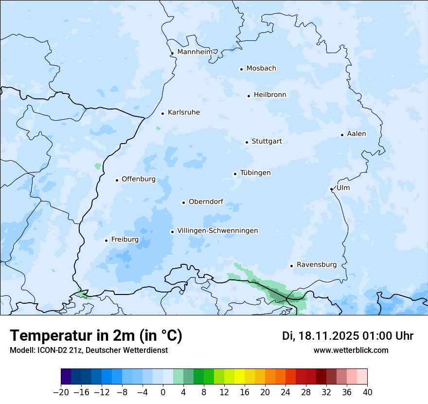 Modellkarten Temperatur