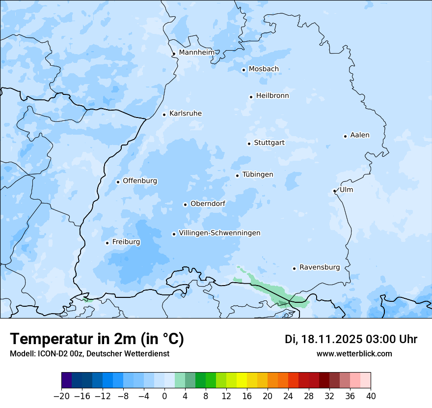 Modellkarten Temperatur