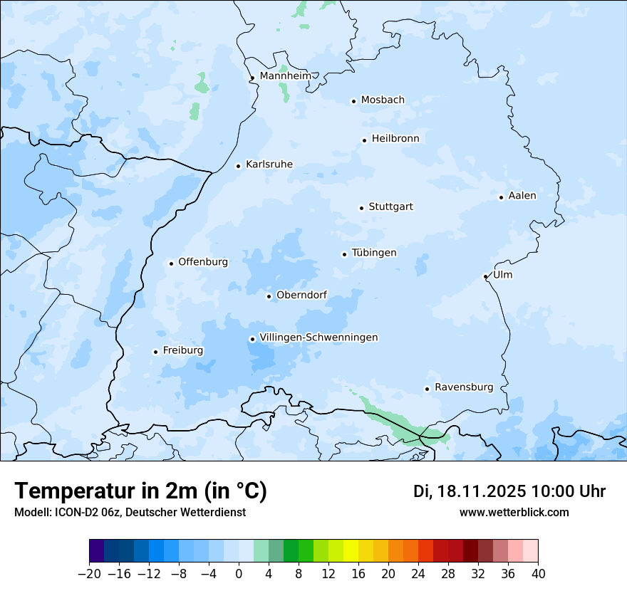 Modellkarten Temperatur