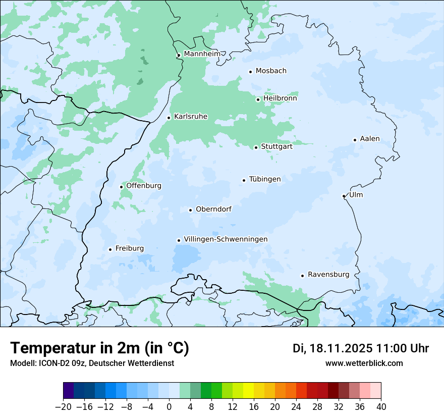 Modellkarten Temperatur