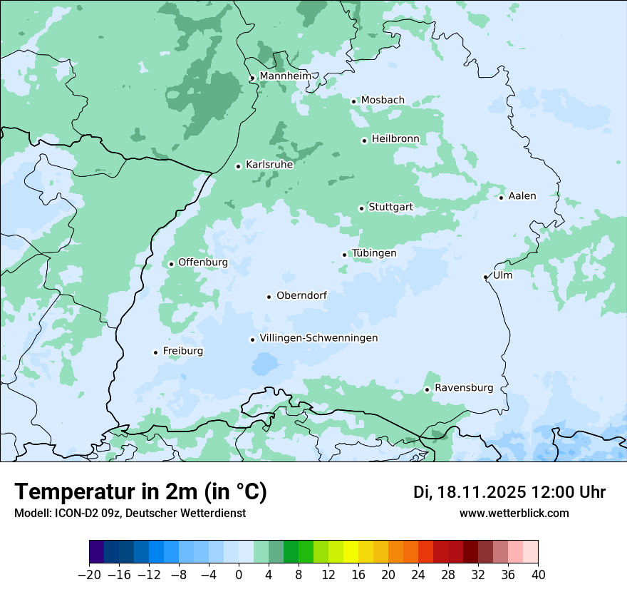 Modellkarten Temperatur