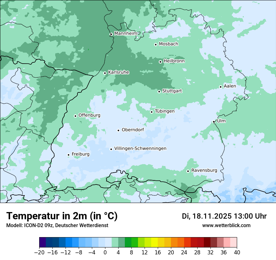 Modellkarten Temperatur
