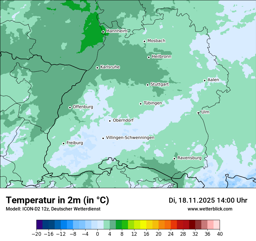 Modellkarten Temperatur