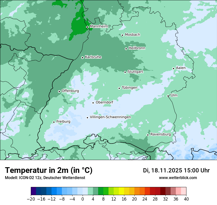 Modellkarten Temperatur