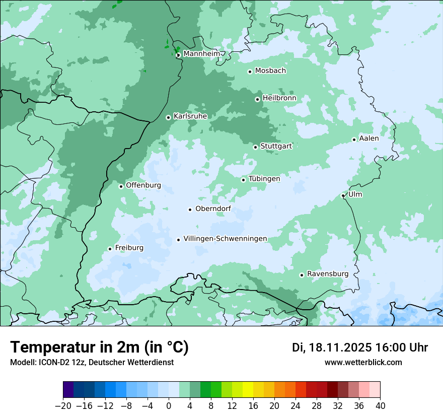Modellkarten Temperatur