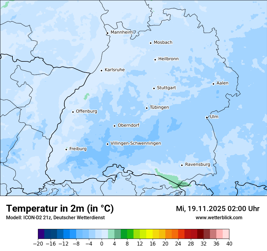 Modellkarten Temperatur