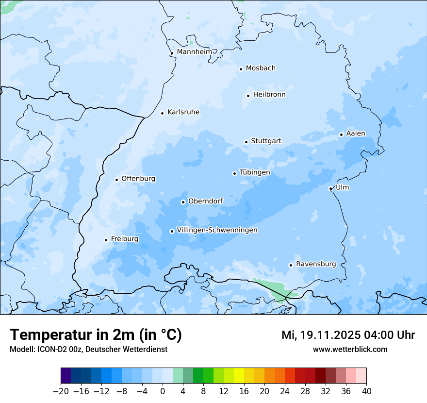Modellkarten Temperatur