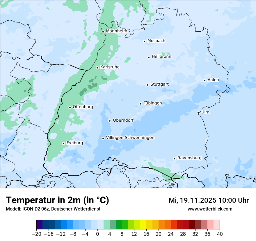 Modellkarten Temperatur