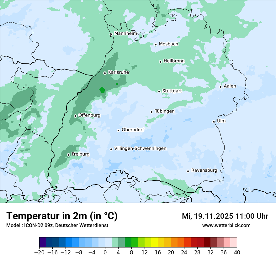 Modellkarten Temperatur