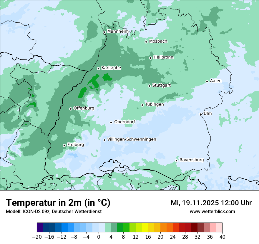 Modellkarten Temperatur