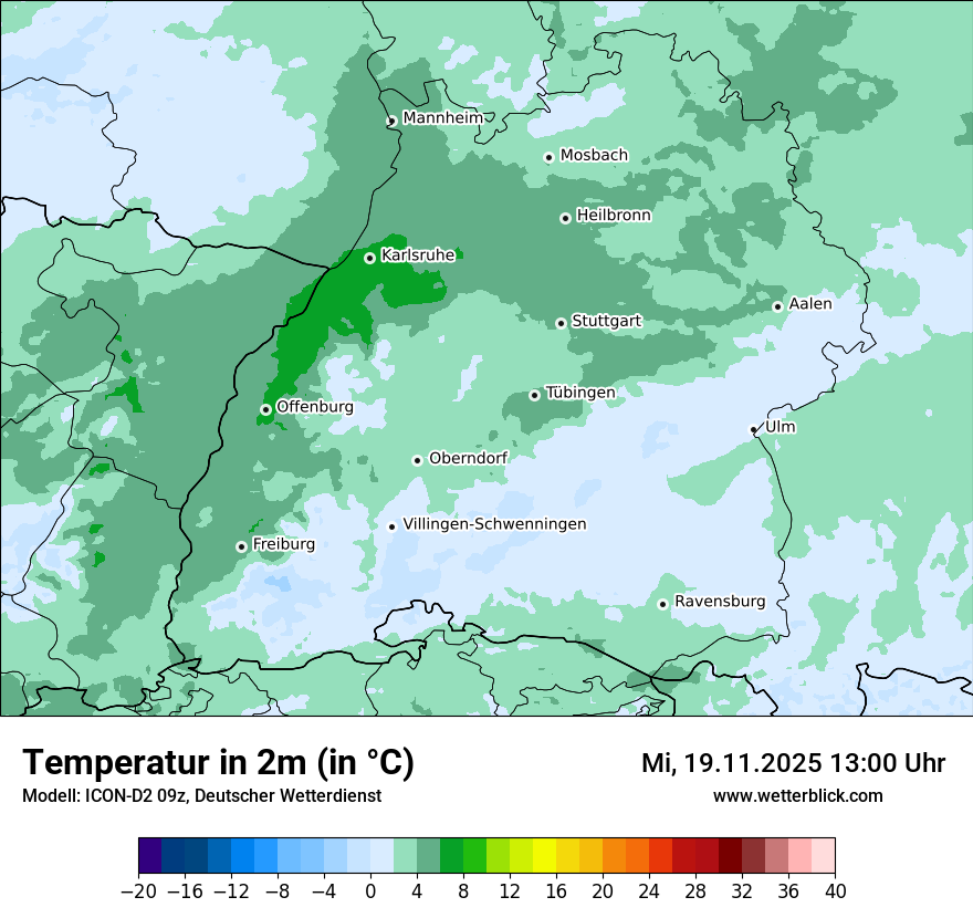 Modellkarten Temperatur