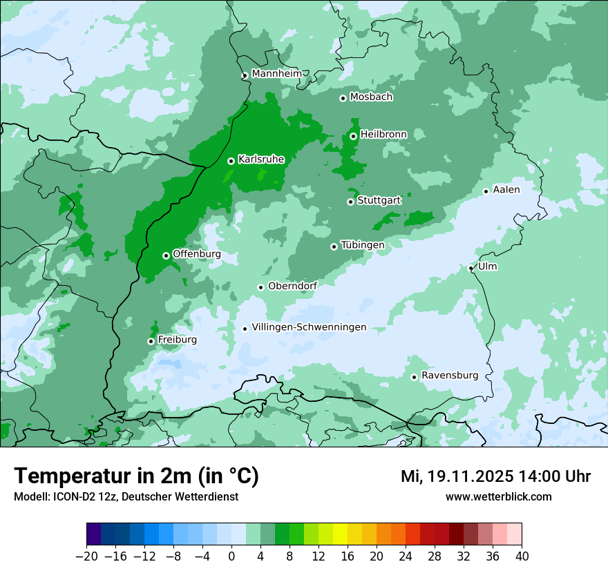 Modellkarten Temperatur