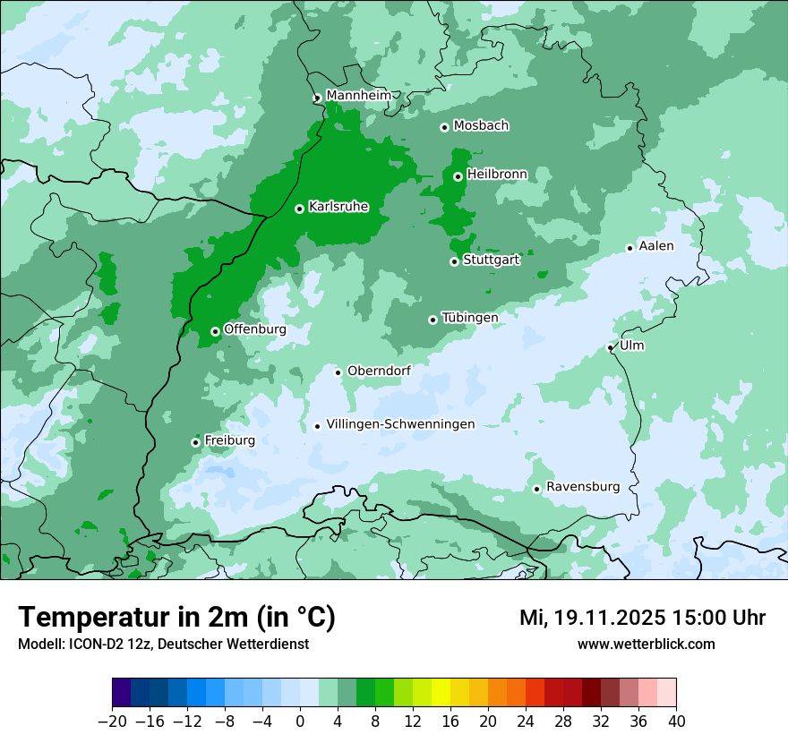 Modellkarten Temperatur
