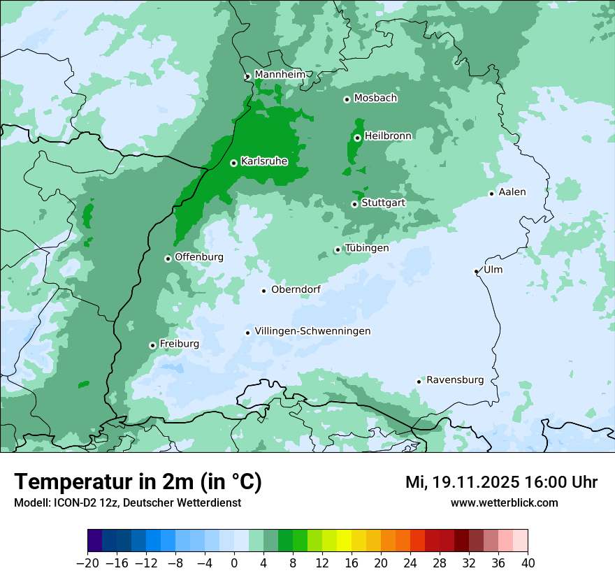 Modellkarten Temperatur