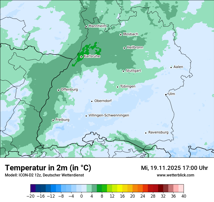 Modellkarten Temperatur