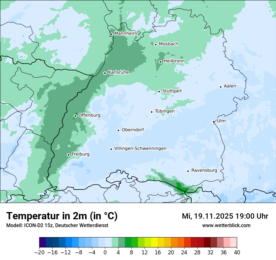 Modellkarten Temperatur