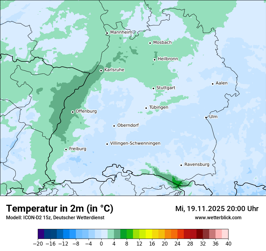 Modellkarten Temperatur