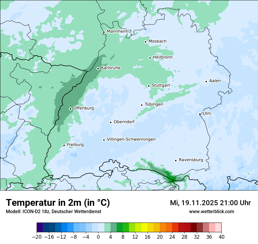 Modellkarten Temperatur