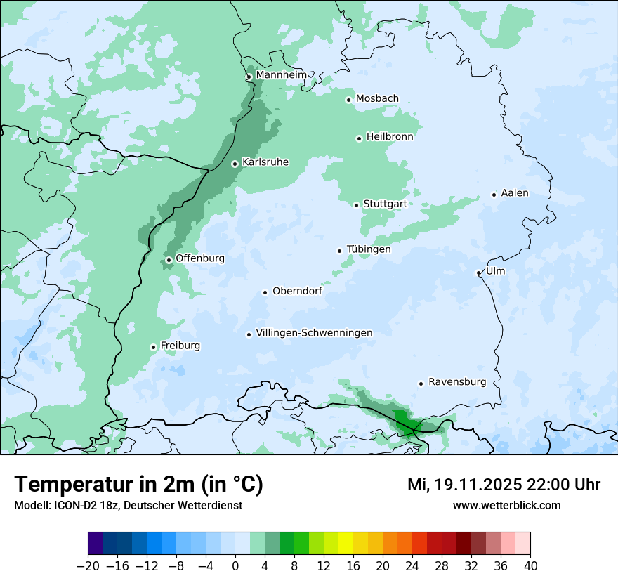 Modellkarten Temperatur