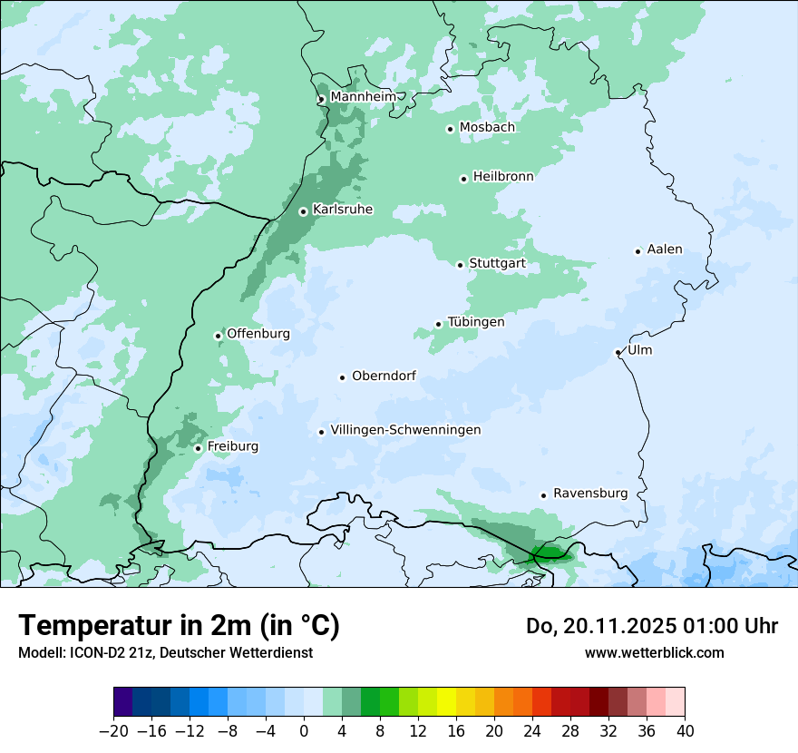 Modellkarten Temperatur