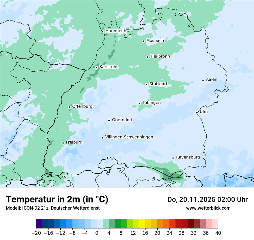 Modellkarten Temperatur