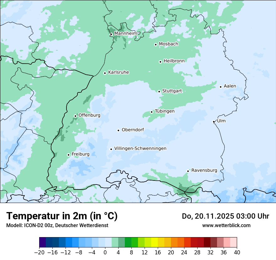 Modellkarten Temperatur
