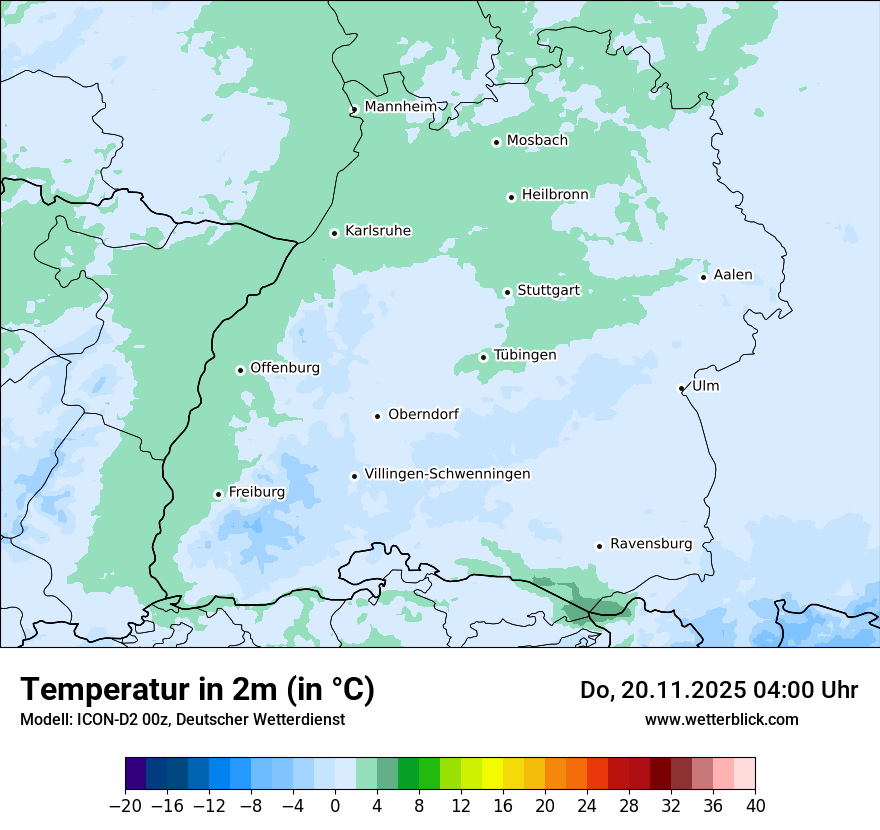 Modellkarten Temperatur