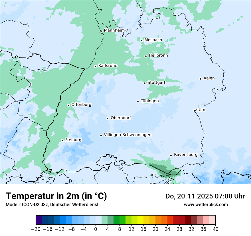 Modellkarten Temperatur