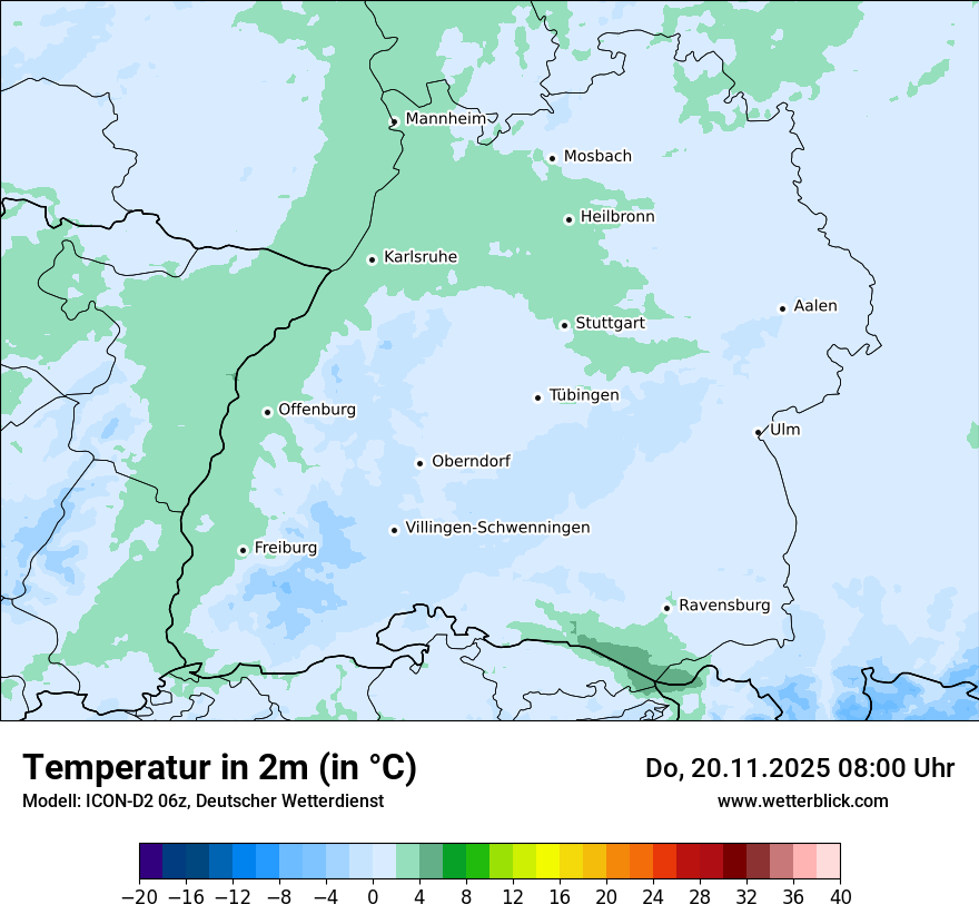 Modellkarten Temperatur