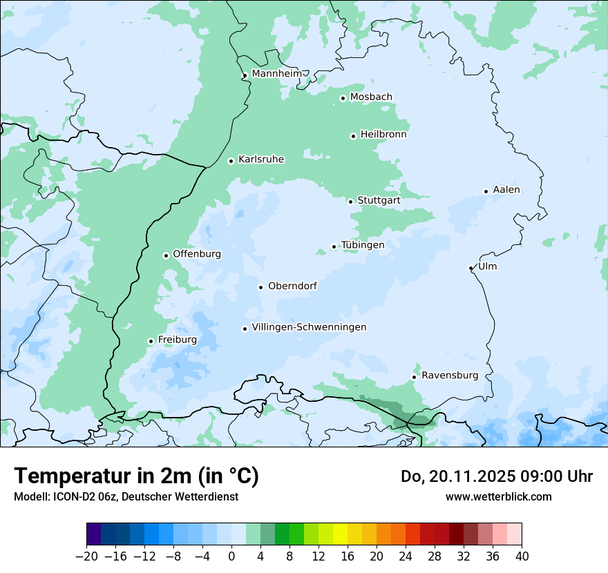 Modellkarten Temperatur