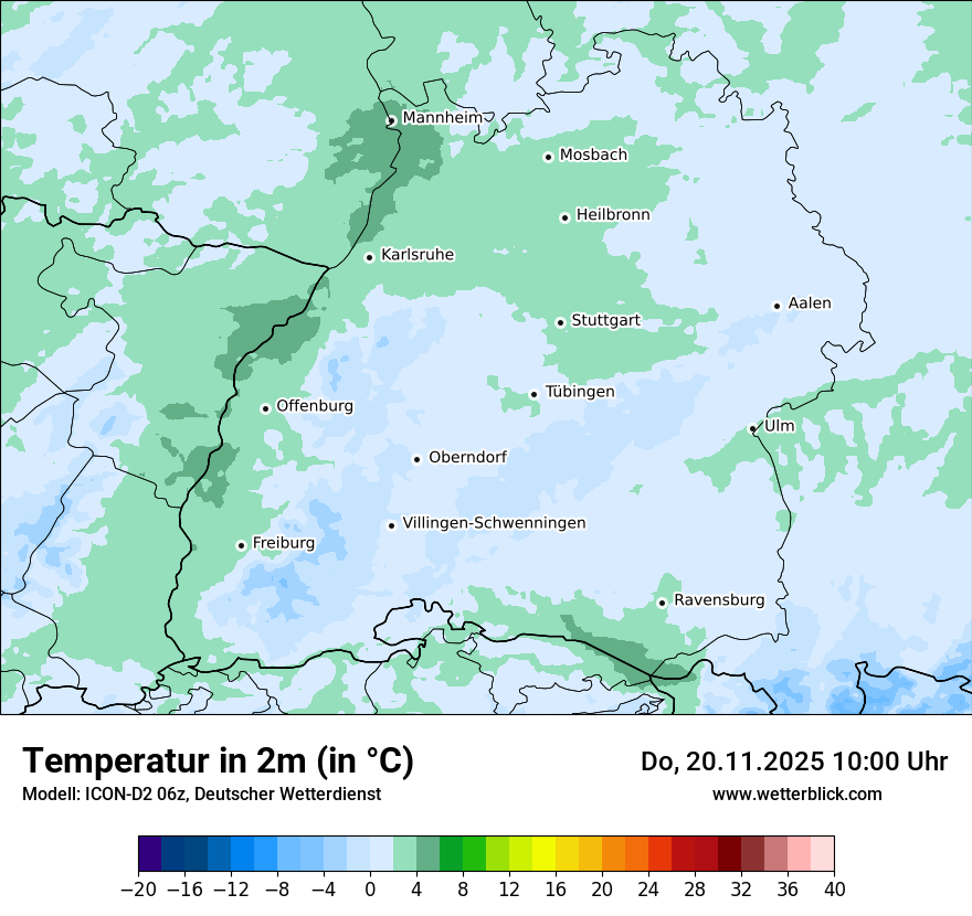 Modellkarten Temperatur