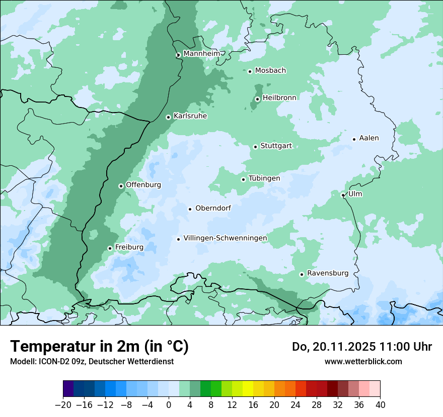 Modellkarten Temperatur