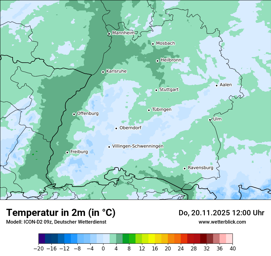 Modellkarten Temperatur