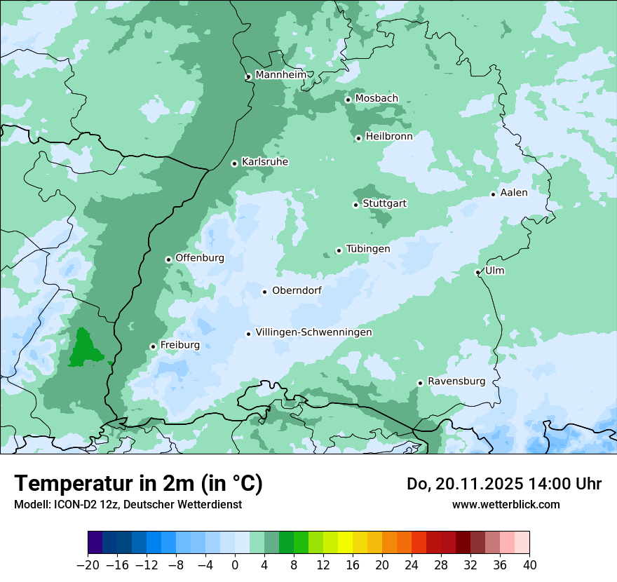 Modellkarten Temperatur