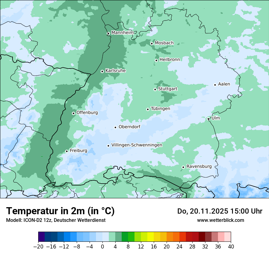 Modellkarten Temperatur