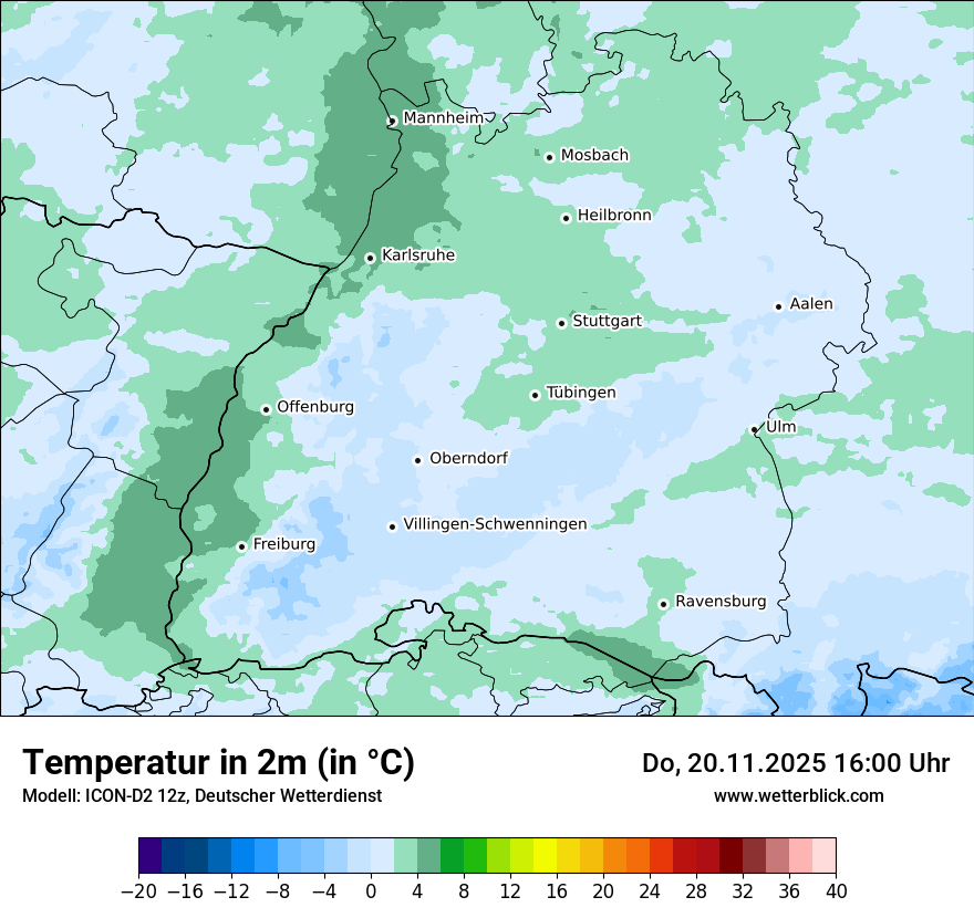 Modellkarten Temperatur